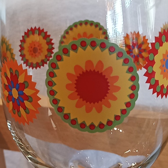 VTG Set of 2 Greenbriar Groovy Stemmed Wine Glasses. Mandela Pattern. - Picture 4 of 6